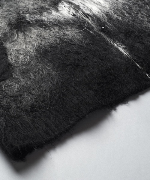 NO ID.(ノーアイディ)の「【NO ID.】Shaggy Jacquard Knit Blouson / シャギー ジャカード ニット ブルゾン(ブルゾン・メンズ・ブラック/グレー/ベージュ・ONE SIZE)」の5枚目の写真