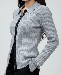 Per sist ence | ホックデザインポロニットカーディガン(ニット/セーター)