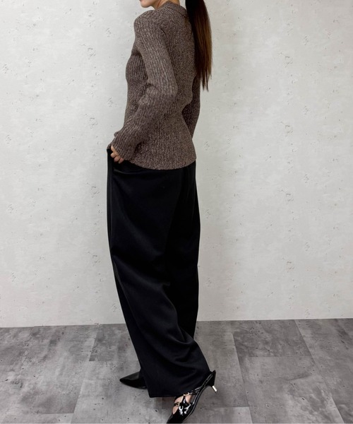 Per sist ence（パーシエンス）の「ホックデザインポロニットカーディガン（ニット/セーター・レディース・ブラウン/アイボリー/グレー/オフホワイト/チャコールグレー・ONE SIZE）」の11枚目の写真