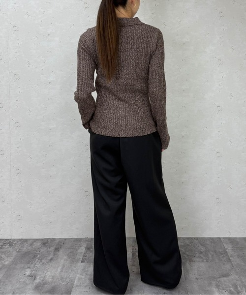 Per sist ence（パーシエンス）の「ホックデザインポロニットカーディガン（ニット/セーター・レディース・ブラウン/アイボリー/グレー/オフホワイト/チャコールグレー・ONE SIZE）」の12枚目の写真