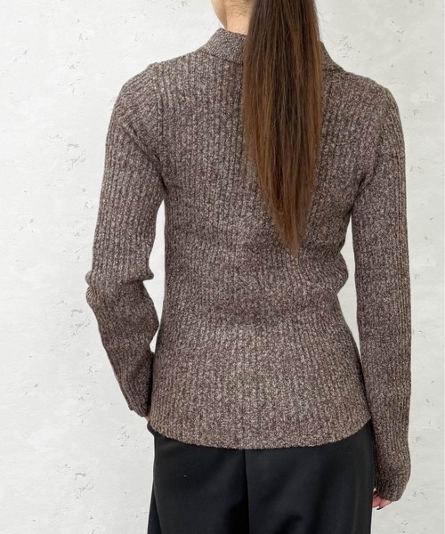 Per sist ence（パーシエンス）の「ホックデザインポロニットカーディガン（ニット/セーター・レディース・ブラウン/アイボリー/グレー/オフホワイト/チャコールグレー・ONE SIZE）」の13枚目の写真