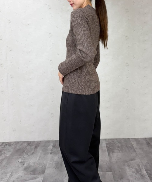 Per sist ence（パーシエンス）の「ホックデザインポロニットカーディガン（ニット/セーター・レディース・ブラウン/アイボリー/グレー/オフホワイト/チャコールグレー・ONE SIZE）」の20枚目の写真