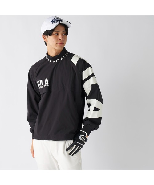 FILA GOLF(フィラゴルフ )の「FILA GOLF フィラゴルフ ゴルフウェア ワンポイント ロゴ ストレッチ 撥水 裏メッシュ 軽量 プルオーバー ブルゾン(ブルゾン・メンズ・ブラック/グレー/オフホワイト・M/L/LL/3L)」の3枚目の写真