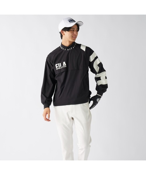 FILA GOLF(フィラゴルフ )の「FILA GOLF フィラゴルフ ゴルフウェア ワンポイント ロゴ ストレッチ 撥水 裏メッシュ 軽量 プルオーバー ブルゾン(ブルゾン・メンズ・ブラック/グレー/オフホワイト・M/L/LL/3L)」の21枚目の写真