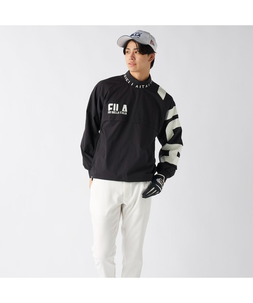 FILA GOLF(フィラゴルフ )の「FILA GOLF フィラゴルフ ゴルフウェア ワンポイント ロゴ ストレッチ 撥水 裏メッシュ 軽量 プルオーバー ブルゾン(ブルゾン・メンズ・ブラック/グレー/オフホワイト・M/L/LL/3L)」の22枚目の写真
