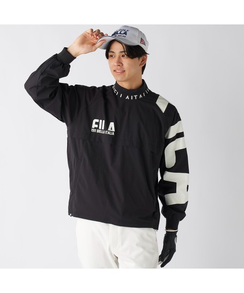 FILA GOLF(フィラゴルフ )の「FILA GOLF フィラゴルフ ゴルフウェア ワンポイント ロゴ ストレッチ 撥水 裏メッシュ 軽量 プルオーバー ブルゾン(ブルゾン・メンズ・ブラック/グレー/オフホワイト・M/L/LL/3L)」の20枚目の写真