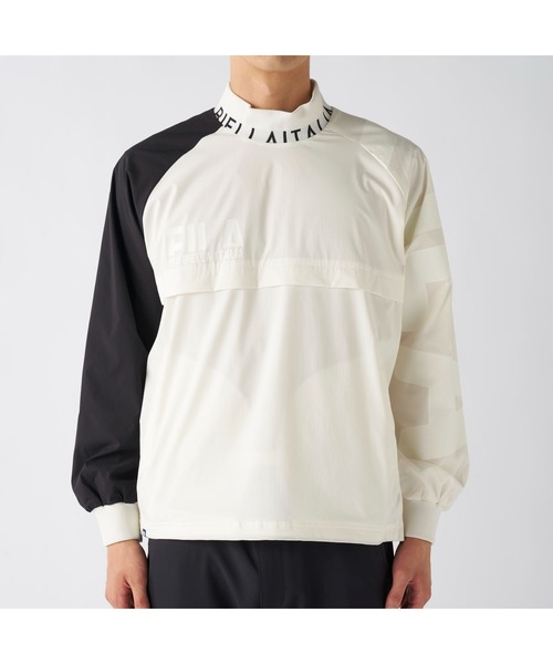 FILA GOLF(フィラゴルフ )の「FILA GOLF フィラゴルフ ゴルフウェア ワンポイント ロゴ ストレッチ 撥水 裏メッシュ 軽量 プルオーバー ブルゾン(ブルゾン・メンズ・ブラック/グレー/オフホワイト・M/L/LL/3L)」の7枚目の写真