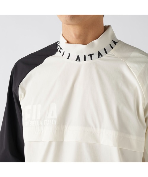 FILA GOLF(フィラゴルフ )の「FILA GOLF フィラゴルフ ゴルフウェア ワンポイント ロゴ ストレッチ 撥水 裏メッシュ 軽量 プルオーバー ブルゾン(ブルゾン・メンズ・ブラック/グレー/オフホワイト・M/L/LL/3L)」の10枚目の写真