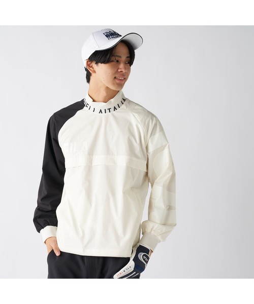FILA GOLF(フィラゴルフ )の「FILA GOLF フィラゴルフ ゴルフウェア ワンポイント ロゴ ストレッチ 撥水 裏メッシュ 軽量 プルオーバー ブルゾン(ブルゾン・メンズ・ブラック/グレー/オフホワイト・M/L/LL/3L)」の15枚目の写真