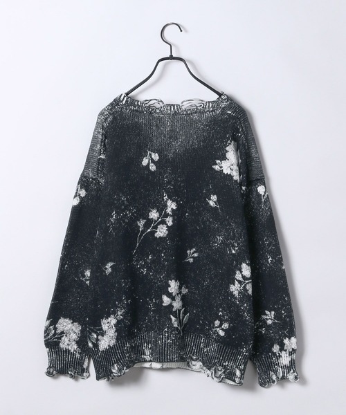 JEANASIS（ジーナシス）の「BlurフラワープリントVカーディガン/604991（カーディガン/ボレロ・レディース・ブラック系その他/ブルー系その他/ホワイト系その他・FREE）」の4枚目の写真