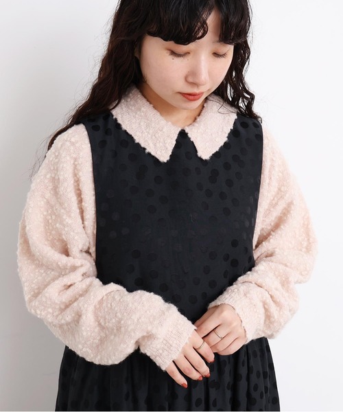 l'atelier du savon(アトリエドサボン)の「サテンジャガード まばらドットノースリワンピース(ワンピース・レディース・ブラック・FREE)」の17枚目の写真