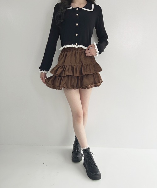 frunco（フランコ）の「【ZOZOTOWN限定】スエードミニティアードスカート（スカート・レディース・ブラック/ホワイト/ブラウン・MEDIUM）」の16枚目の写真