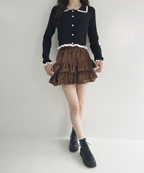 frunco（フランコ）の「【ZOZOTOWN限定】スエードミニティアードスカート（スカート・レディース・ブラック/ホワイト/ブラウン・MEDIUM）」の19枚目の写真