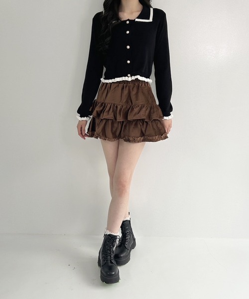 frunco（フランコ）の「【ZOZOTOWN限定】スエードミニティアードスカート（スカート・レディース・ブラック/ホワイト/ブラウン・MEDIUM）」の15枚目の写真