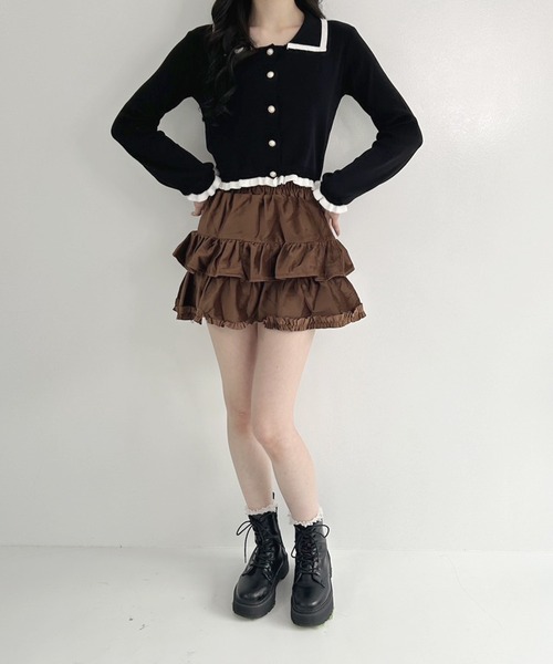 frunco（フランコ）の「【ZOZOTOWN限定】スエードミニティアードスカート（スカート・レディース・ブラック/ホワイト/ブラウン・MEDIUM）」の20枚目の写真