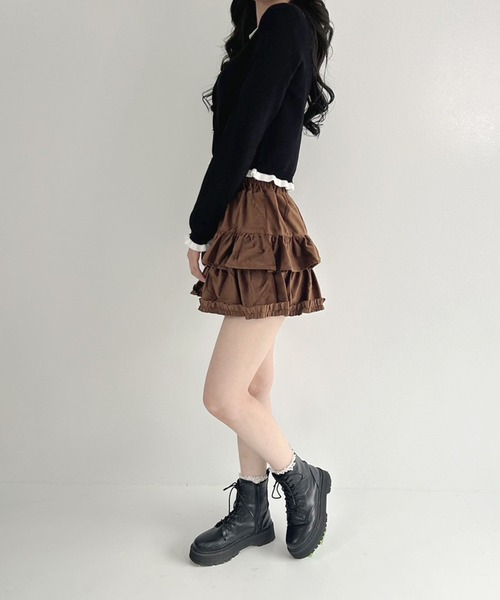 frunco（フランコ）の「【ZOZOTOWN限定】スエードミニティアードスカート（スカート・レディース・ブラック/ホワイト/ブラウン・MEDIUM）」の18枚目の写真