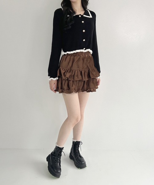 frunco（フランコ）の「【ZOZOTOWN限定】スエードミニティアードスカート（スカート・レディース・ブラック/ホワイト/ブラウン・MEDIUM）」の17枚目の写真