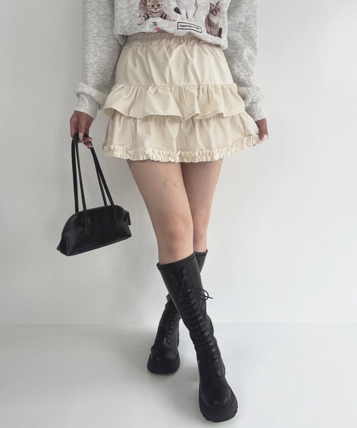 frunco（フランコ）の「【ZOZOTOWN限定】スエードミニティアードスカート（スカート・レディース・ブラック/ホワイト/ブラウン・MEDIUM）」の11枚目の写真