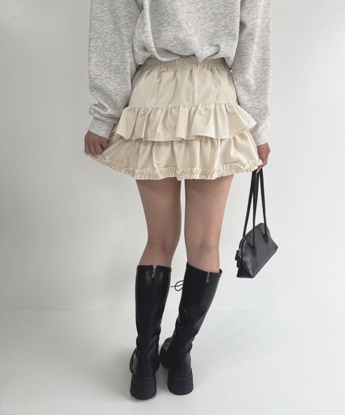 frunco（フランコ）の「【ZOZOTOWN限定】スエードミニティアードスカート（スカート・レディース・ブラック/ホワイト/ブラウン・MEDIUM）」の13枚目の写真