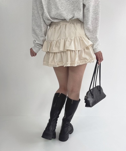 frunco（フランコ）の「【ZOZOTOWN限定】スエードミニティアードスカート（スカート・レディース・ブラック/ホワイト/ブラウン・MEDIUM）」の14枚目の写真