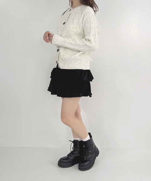 frunco（フランコ）の「【ZOZOTOWN限定】スエードミニティアードスカート（スカート・レディース・ブラック/ホワイト/ブラウン・MEDIUM）」の4枚目の写真