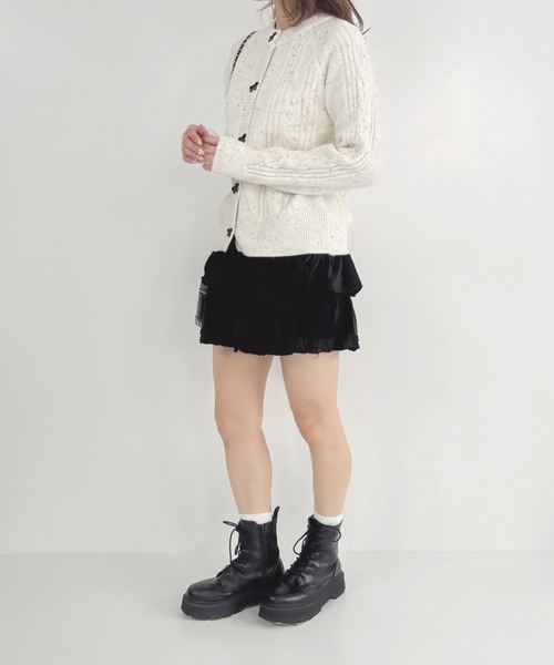 frunco（フランコ）の「【ZOZOTOWN限定】スエードミニティアードスカート（スカート・レディース・ブラック/ホワイト/ブラウン・MEDIUM）」の6枚目の写真