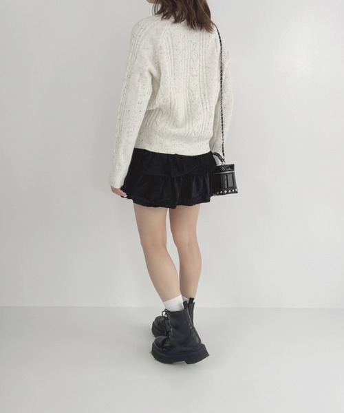 frunco（フランコ）の「【ZOZOTOWN限定】スエードミニティアードスカート（スカート・レディース・ブラック/ホワイト/ブラウン・MEDIUM）」の7枚目の写真