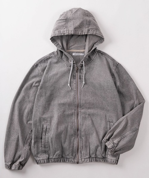 セール】【83】ヴィンテージライク ウォッシュ加工 デニムフード