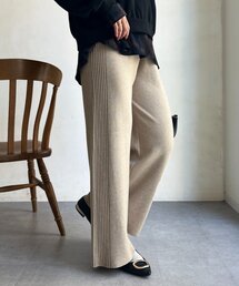 Chez toi | サイドリブセミフレアニットパンツ(その他パンツ)