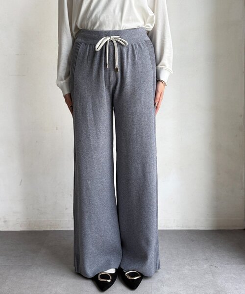 Chez toi（シェトワ）の「サイドリブセミフレアニットパンツ（その他パンツ・レディース・グレー/ブラック/ベージュ・FREE）」の17枚目の写真