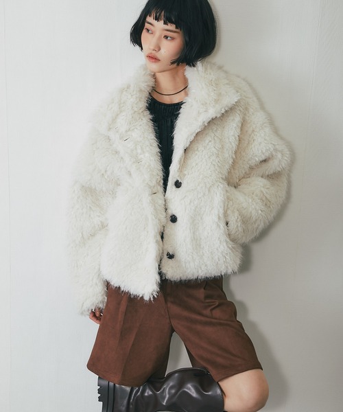 2way shaggy jacket / フリルシャギージャケット Pasterip】Shaggy dad