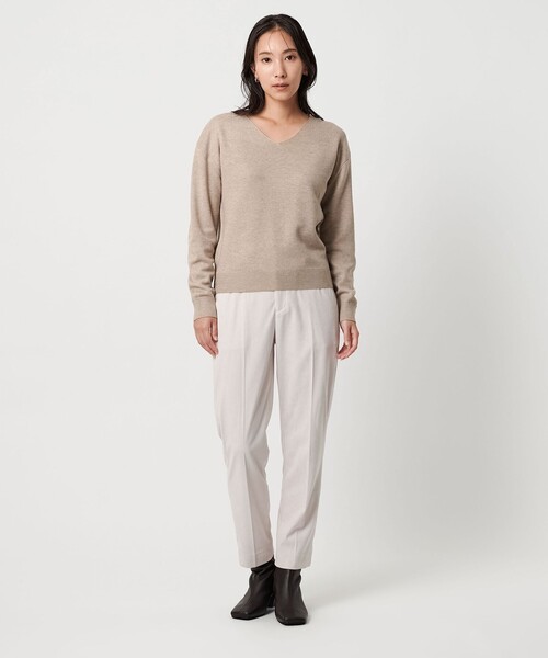 A DAY IN THE LIFE UNITED ARROWS（アデイインザライフユナイテッドアローズ）の「ミラノリブ Vネックニット ‐ウォッシャブル‐＜A DAY IN THE LIFE＞（ニット/セーター・レディース・ブラック/レッド/ベージュ/その他1・FREE）」の6枚目の写真