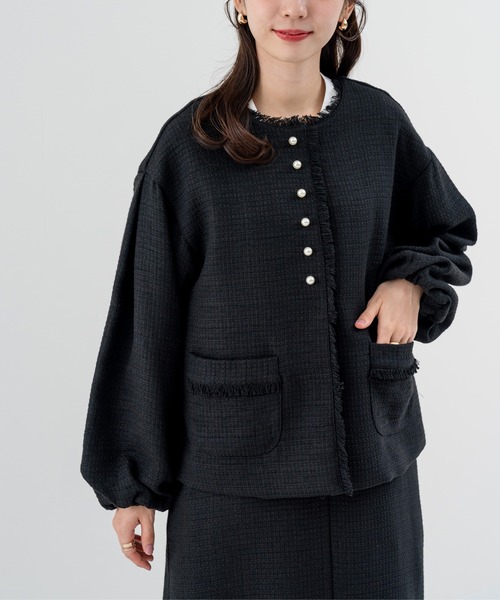 セール】【ANNA LUNA】 上品クラシカル な ツイード ジャケット（ノー