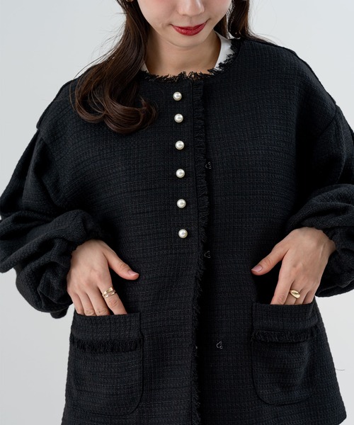 セール】【ANNA LUNA】 上品クラシカル な ツイード ジャケット（ノー