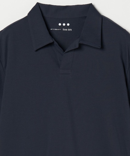 three dots（スリードッツ）の「パウダリーコットン スキッパーポロ（ポロシャツ・メンズ・ブラウン系その他・LARGE/MEDIUM/SMALL/X-LARGE）」の3枚目の写真