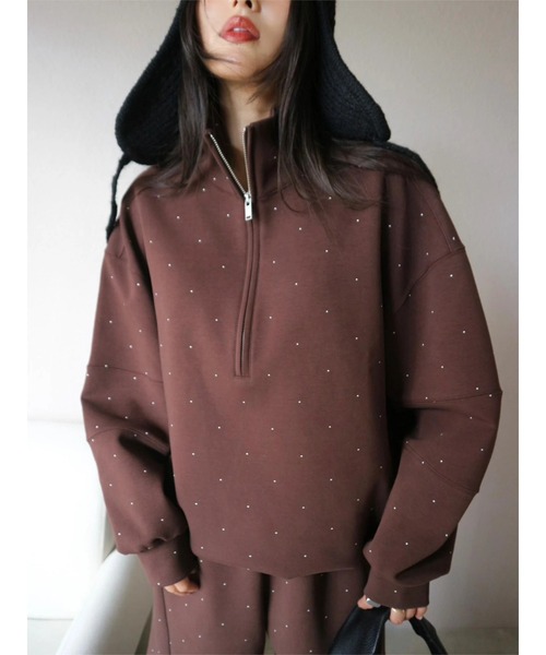 TRUNC（トランクエイティーエイト）の「Half Zip Sweat SET UP（スウェット・レディース・ブラック/ブラウン・FREE）」の16枚目の写真