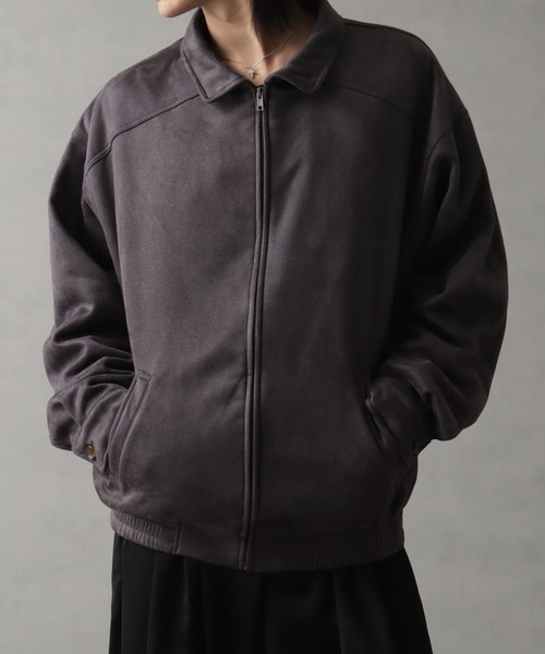 セール】裏フリーススウェードライクスイングトップ（ブルゾン）｜Art