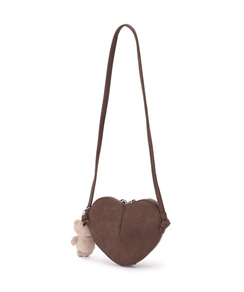 petit main（プティマイン）の「チャームつきハートポシェット（ショルダーバッグ・キッズ・レッド/シルバー/キャメル・F）」の7枚目の写真