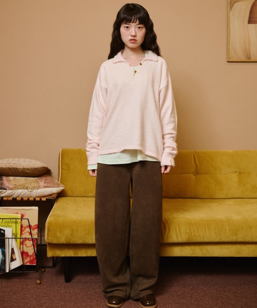 common gull products.(コモンガルプロダクツ)の「秋の残り香なスエードパンツ(その他パンツ・レディース・ピンク系/ダークブラウン系/ベージュ系・LARGE/MEDIUM/SMALL)」の5枚目の写真