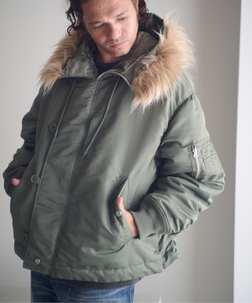 ADAM PATEK(アダムパテック)の「ADAMPATEK/N-2.5B jacket/N2.5Bフライトジャケット(AP2523011)(ミリタリージャケット・レディース・ブラック/オリーブ・1/2)」の1枚目の写真