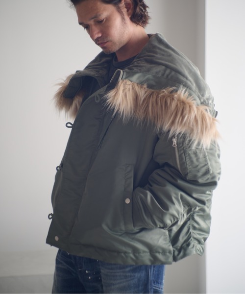 ADAM PATEK(アダムパテック)の「ADAMPATEK/N-2.5B jacket/N2.5Bフライトジャケット(AP2523011)(ミリタリージャケット・レディース・ブラック/オリーブ・1/2)」の7枚目の写真