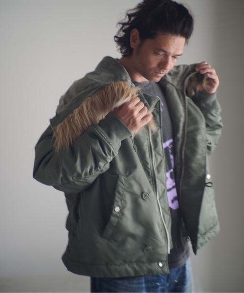 ADAM PATEK(アダムパテック)の「ADAMPATEK/N-2.5B jacket/N2.5Bフライトジャケット(AP2523011)(ミリタリージャケット・レディース・ブラック/オリーブ・1/2)」の9枚目の写真