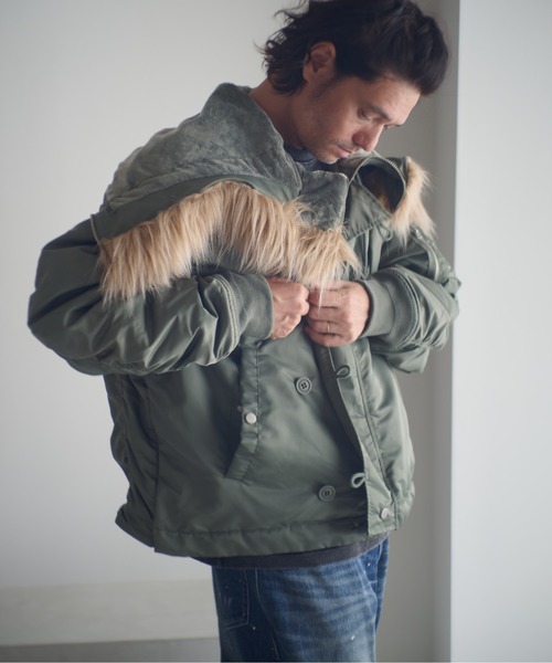 ADAM PATEK(アダムパテック)の「ADAMPATEK/N-2.5B jacket/N2.5Bフライトジャケット(AP2523011)(ミリタリージャケット・レディース・ブラック/オリーブ・1/2)」の10枚目の写真