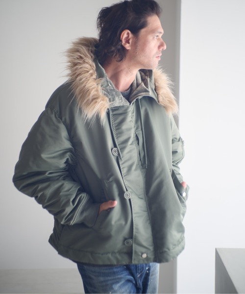 ADAM PATEK(アダムパテック)の「ADAMPATEK/N-2.5B jacket/N2.5Bフライトジャケット(AP2523011)(ミリタリージャケット・レディース・ブラック/オリーブ・1/2)」の3枚目の写真