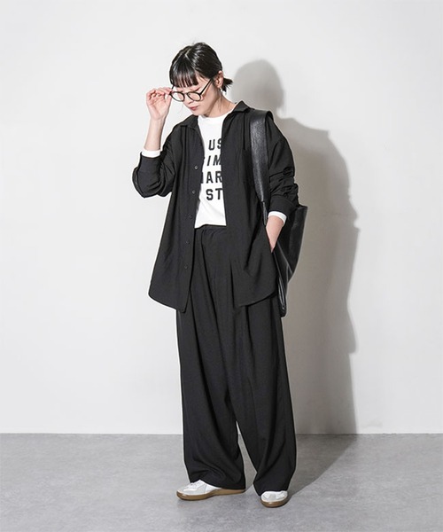 solamonat poche(ソラモナポッシェ)の「ポリスパンワイドパンツ(その他パンツ・レディース・ホワイト/ライトグレー/チャコールグレー/ブラック/ブラウン・2.0/3.0)」の3枚目の写真
