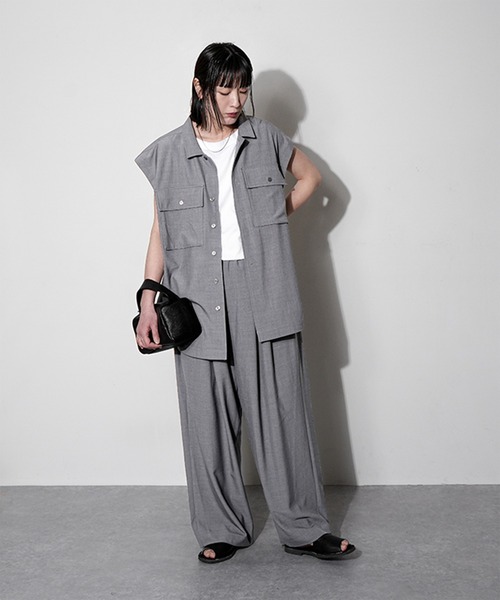 solamonat poche(ソラモナポッシェ)の「ポリスパンワイドパンツ(その他パンツ・レディース・ホワイト/ライトグレー/チャコールグレー/ブラック/ブラウン・2.0/3.0)」の8枚目の写真