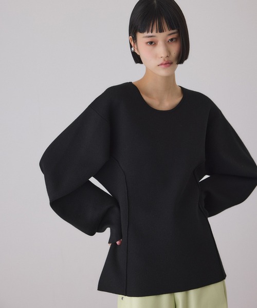 ADAM ET ROPE' 　スムースニットフォルムトップス セール】スムースニットフォルムトップス（ニット/セーター）｜ADAM ET