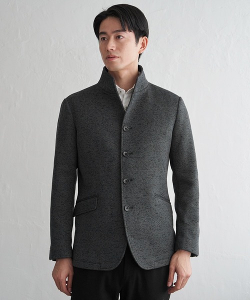 IKKA LOUNGE(イッカラウンジ)の「ウールライクニットスタンドジャケット(カバーオール・メンズ・グレー/ネイビー・M/L/XL/S)」の11枚目の写真