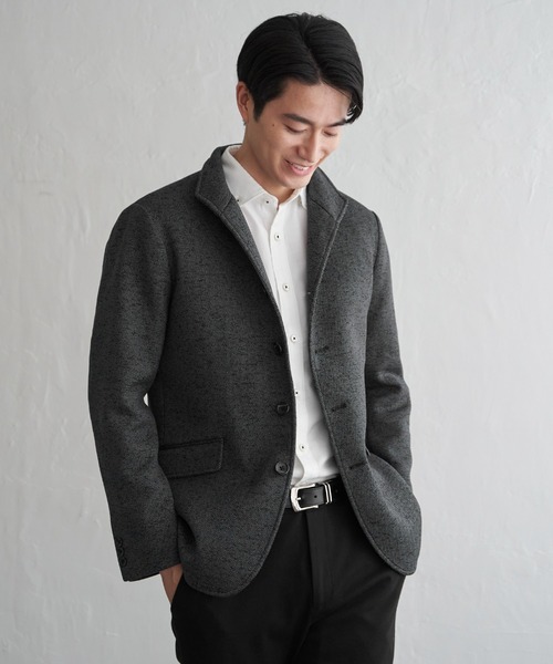 IKKA LOUNGE(イッカラウンジ)の「ウールライクニットスタンドジャケット(カバーオール・メンズ・グレー/ネイビー・M/L/XL/S)」の3枚目の写真