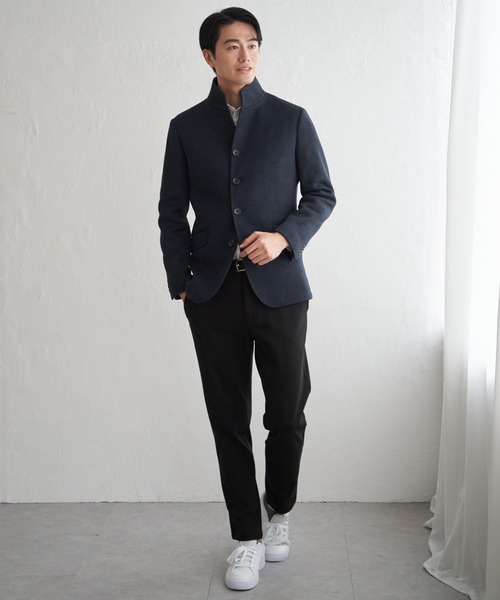IKKA LOUNGE(イッカラウンジ)の「ウールライクニットスタンドジャケット(カバーオール・メンズ・グレー/ネイビー・M/L/XL/S)」の10枚目の写真